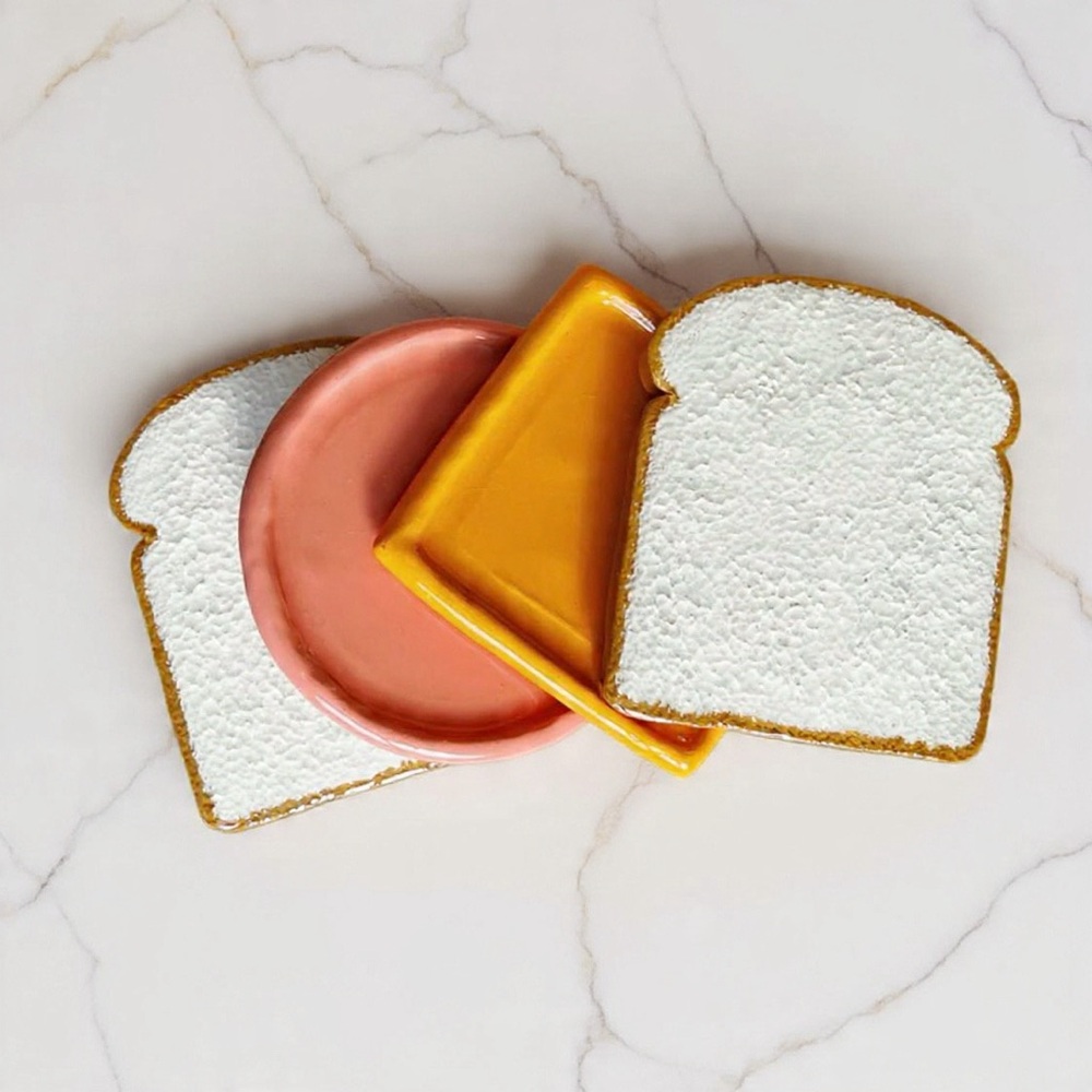Baloney & Cheese Sandwich Coasters – Set of 4